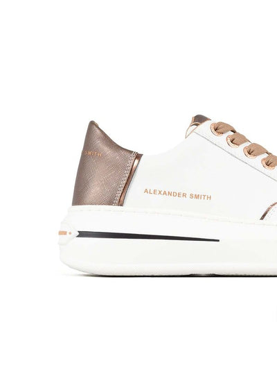 Sneaker Lancaster In Pelle Bianco Bronzo