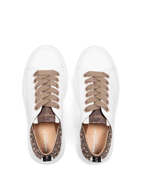 Sneaker Wembley Bianco Bronzo In Pelle