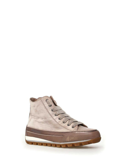 Sneaker Alta Beige In Nappa