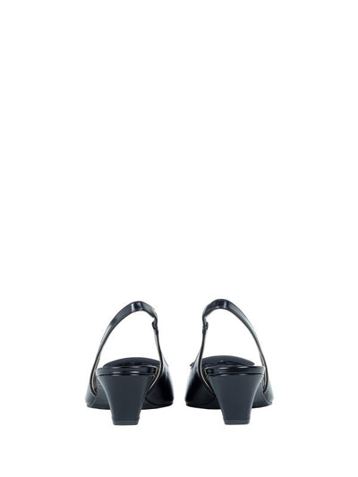 Décolleté Slingback Nero In Pelle