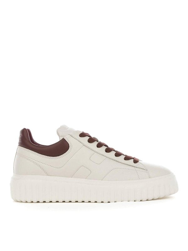 Sneaker H-stripes Panna In Pelle