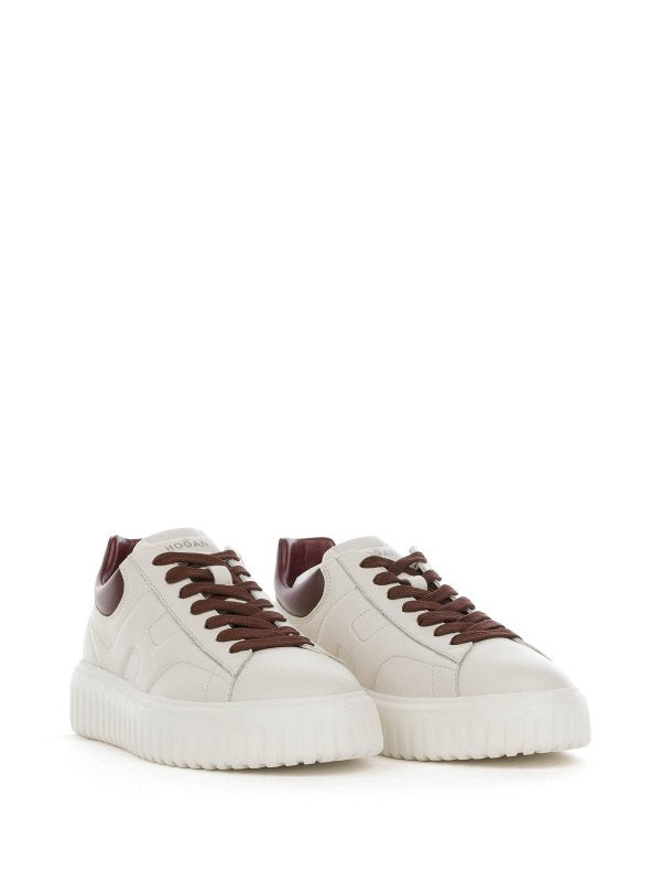 Sneaker H-stripes Panna In Pelle