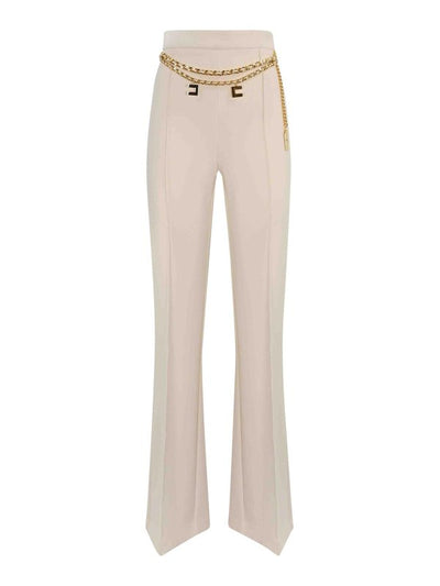 Pantaloni Palazzo In Crepe Stretch