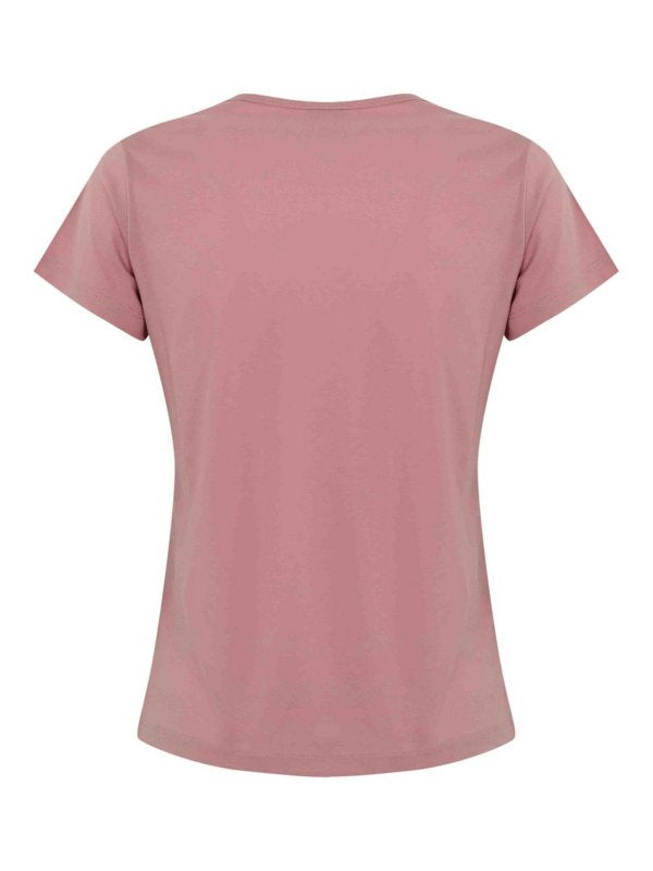 T-shirt Turbato Con Ricamo Gioiello In Cotone