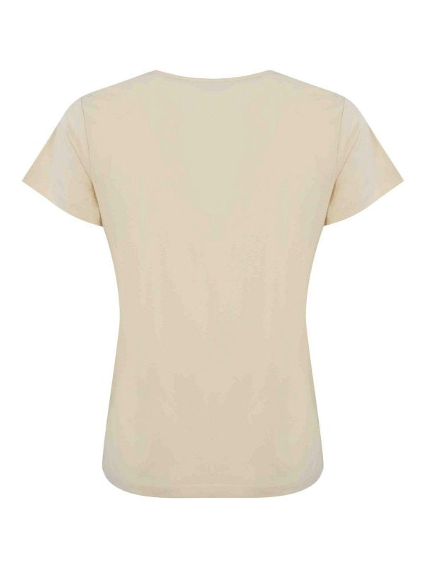 T-shirt Con Ricamo Gioiello Turbato In Cotone