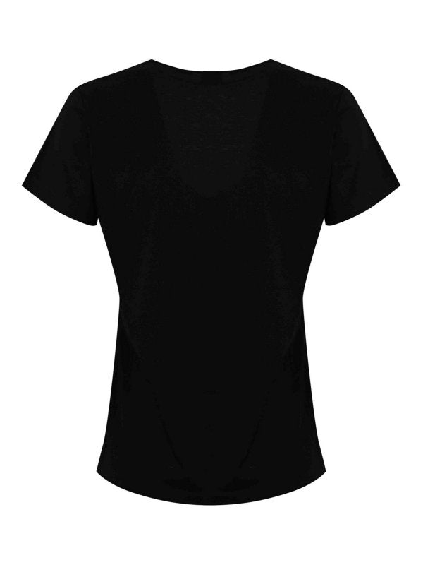 T-shirt Turbato Con Ricamo Gioiello In Cotone