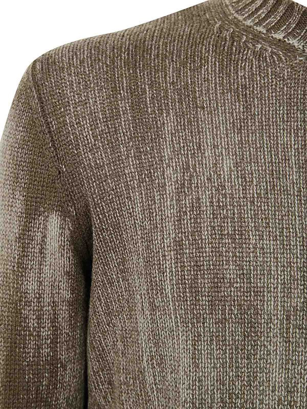 Pullover Girocollo Con Effetto Tono Su Tono