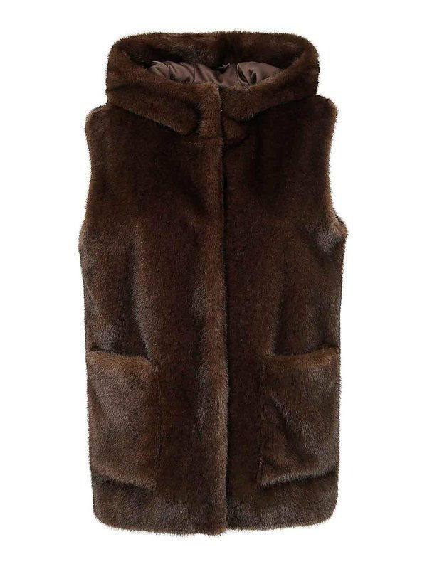 Gilet Corto Con Cappuccio