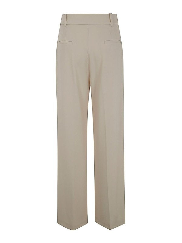 Pantaloni Ampi In Lana Stretch