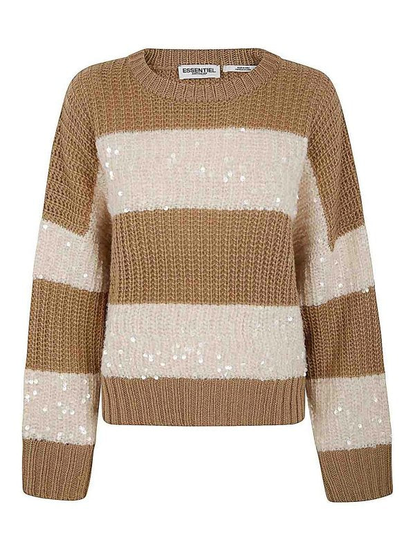 Maglione Di Gruppo Beige E Marrone