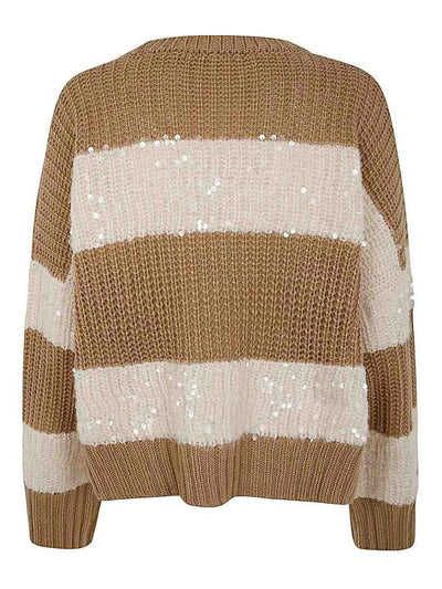 Maglione Di Gruppo Beige E Marrone