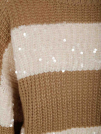 Maglione Di Gruppo Beige E Marrone