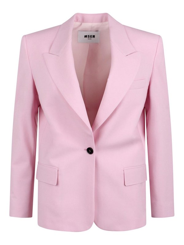 Blazer Monopetto Con Applicazione