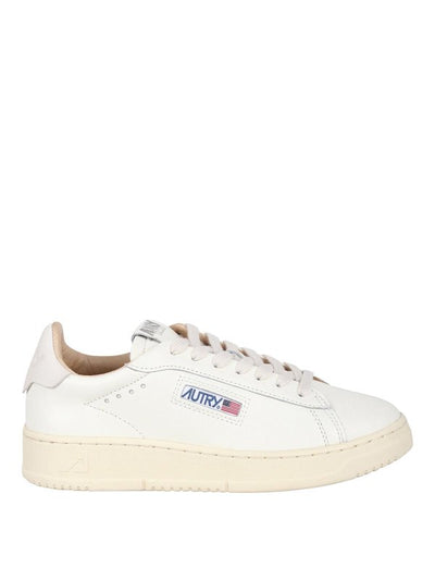 Sneakers Basse In Pelle Stringate