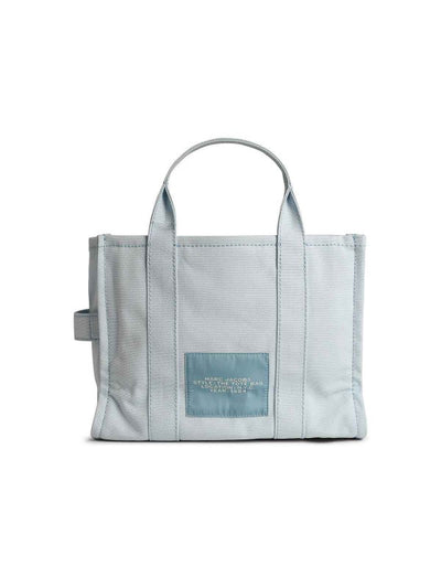 Borsa Tote Media In Tela Azzurra