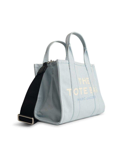 Borsa Tote Piccola In Tela Azzurra