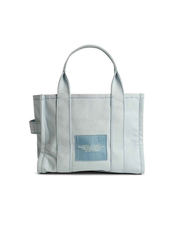 Borsa Tote Piccola In Tela Azzurra