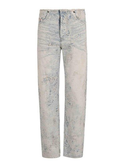 Jeans Effetto Lavato Con Strappi