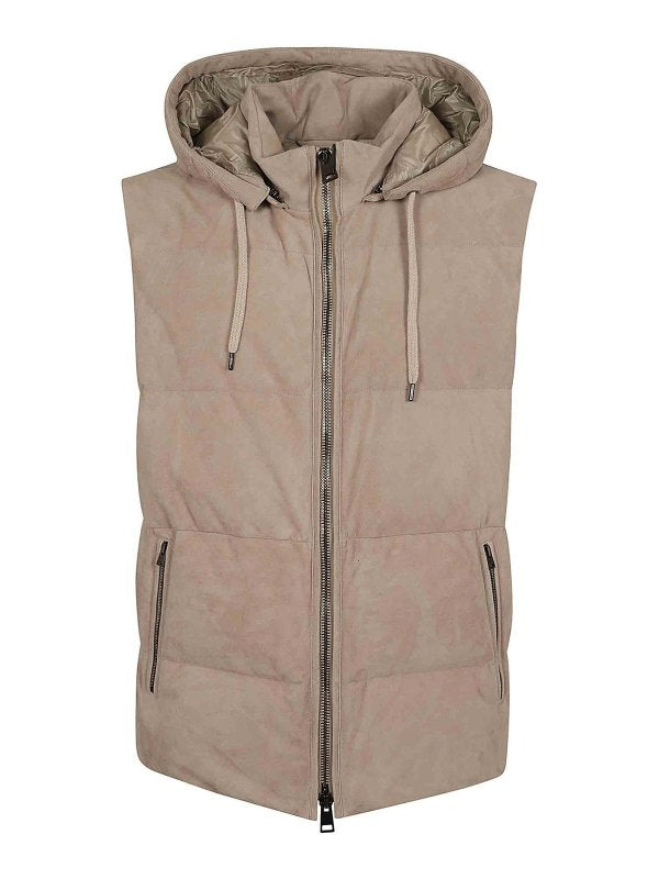 Gilet In Pelle Scamosciata