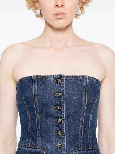 Tuta A Fascia In Denim