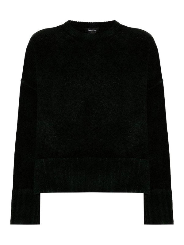 Maglione Girocollo In Misto Lana E Cashmere