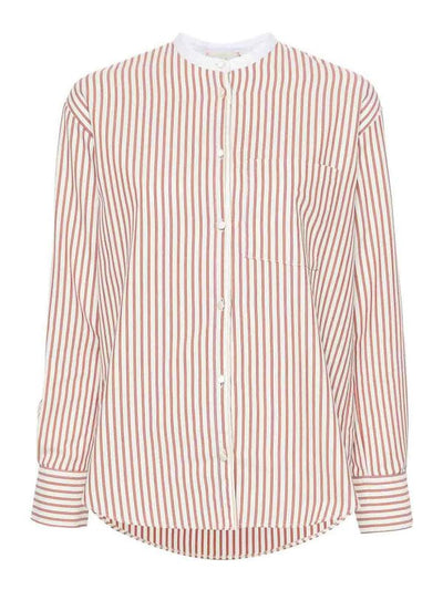 Camicia A Righe In Misto Cotone