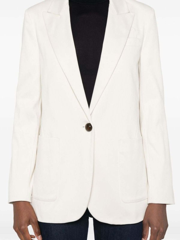 Giacca Blazer Monopetto In Cotone