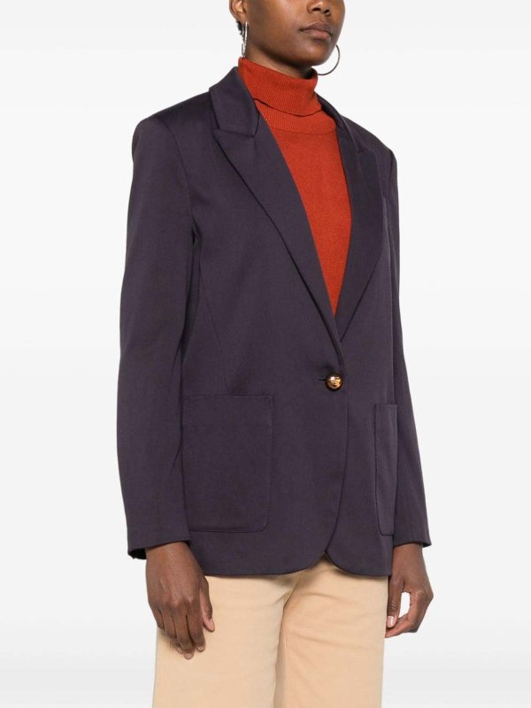 Giacca Blazer Monopetto In Cotone