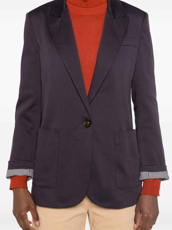 Giacca Blazer Monopetto In Cotone