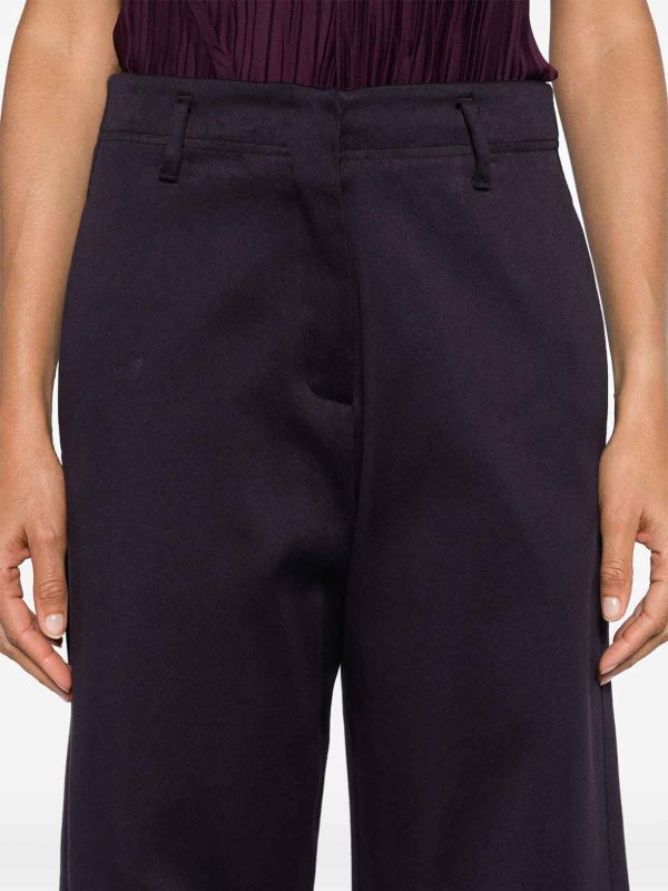 Pantaloni Dritti In Misto Cotone