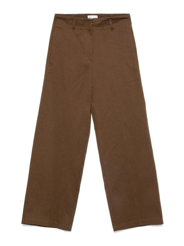 Pantaloni Dritti In Misto Cotone