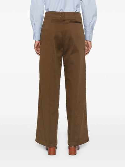 Pantaloni Dritti In Misto Cotone