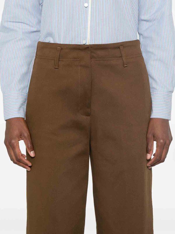 Pantaloni Dritti In Misto Cotone