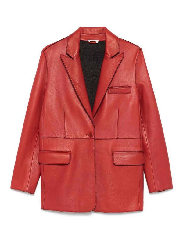 Giacca Blazer In Pelle