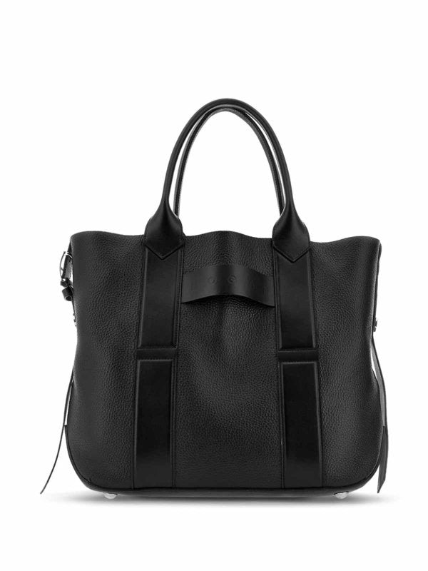 Borsa Tote Media In Pelle Con Scritta