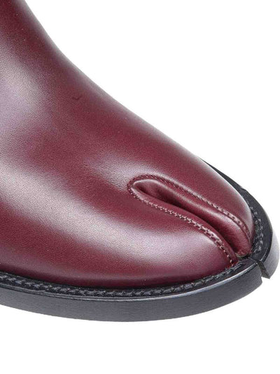 Stivale Texano Tabi In Pelle Colore Bordeaux