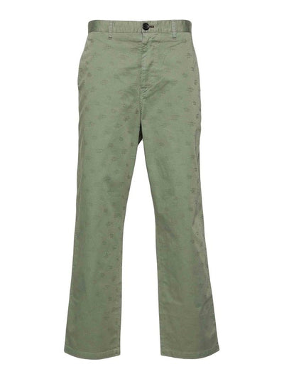 Pantaloni Dritti In Jacquard Con Monogramma