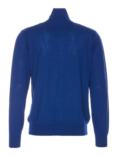 Maglione Blu Collo Alto