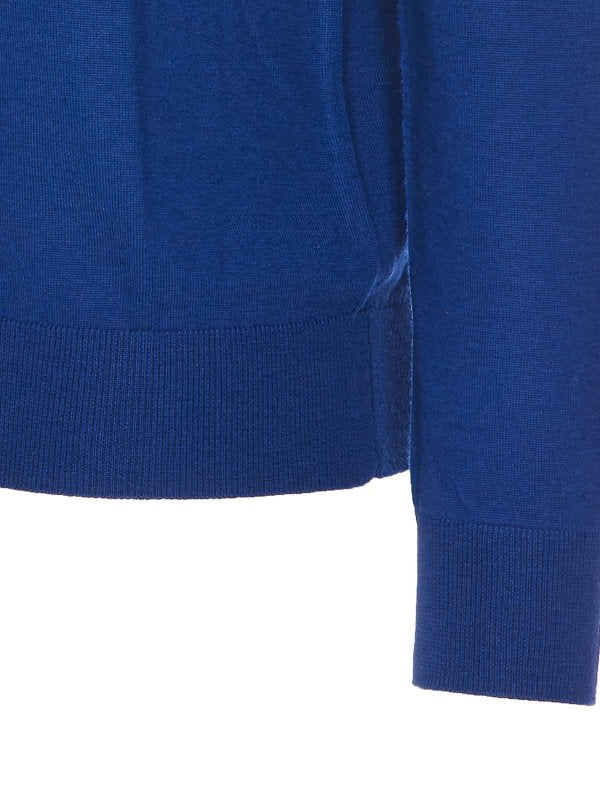 Maglione Blu Collo Alto