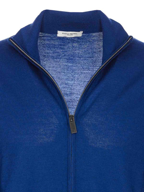 Maglione Blu Collo Alto