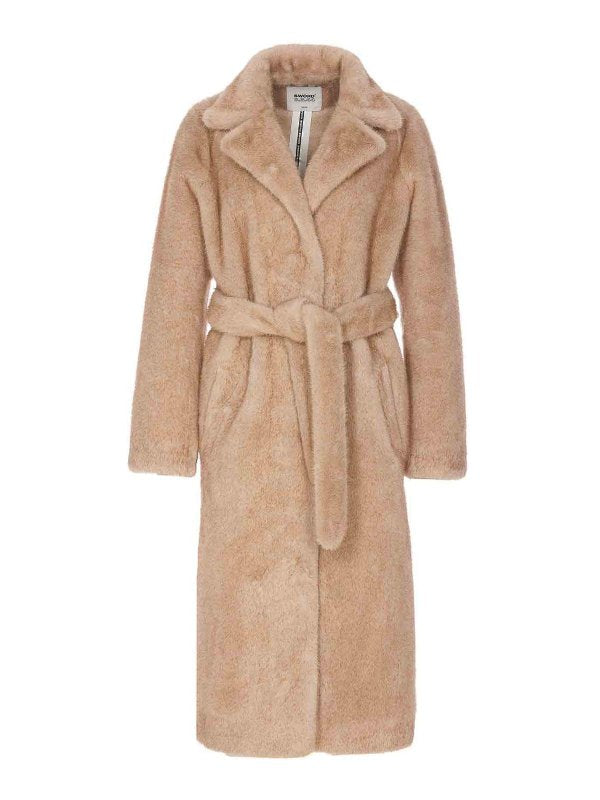 Cappotto In Finta Pelliccia Beige