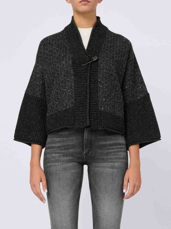 Cardigan Crop Con Inserti In Lurex