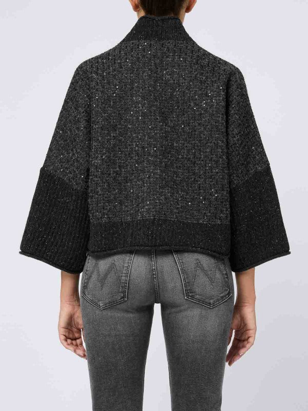 Cardigan Crop Con Inserti In Lurex