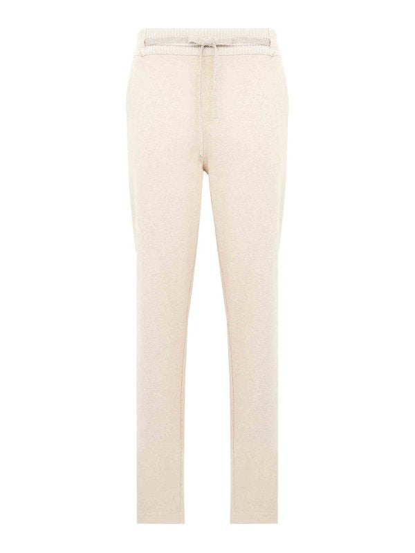 Pantaloni In Lana E Cashmere Con Coulisse