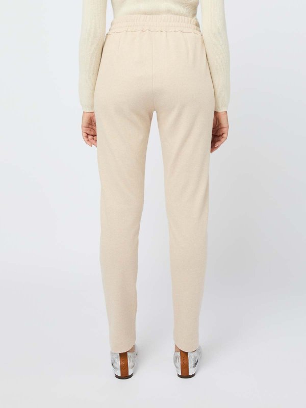 Pantaloni In Lana E Cashmere Con Coulisse