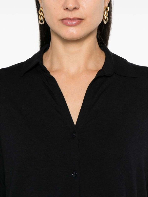 Camicia Elasticizzata A Maniche Lunghe