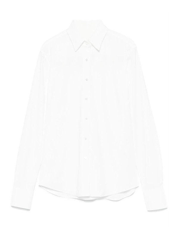 Camicia In Cotone Bianco Elasticizzato