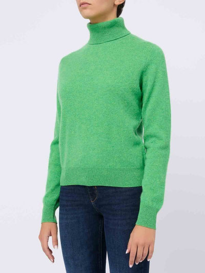 Maglione Dolcevita In Cashmere Verde