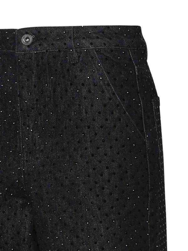 Jeans Ampi Con Strass