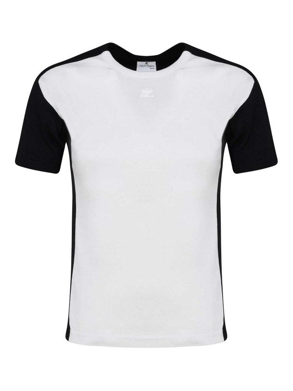 T-shirt Con Cornice A Contrasto In Cotone